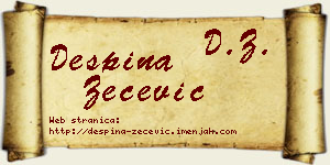 Despina Zečević vizit kartica